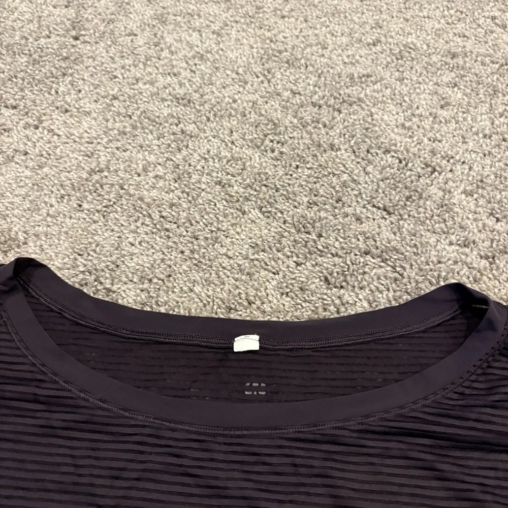 Lululemon Yoga Top All Yours Boyfriend Semi Sheer Athleisure Ribbed XL Purple